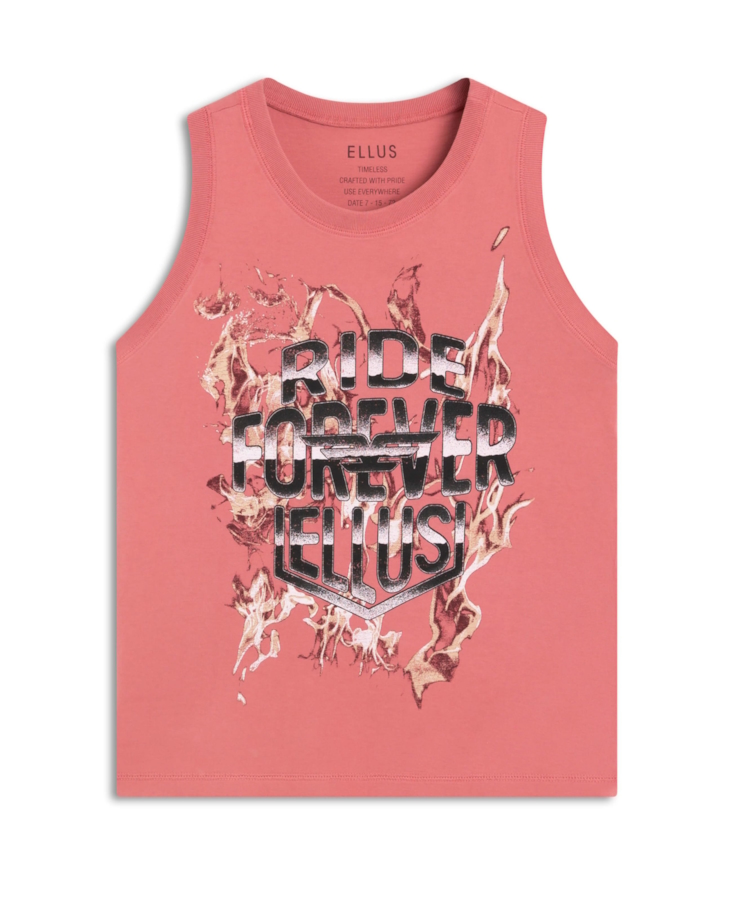 Blusa Washed Ride Forever Sleevele Goiaba