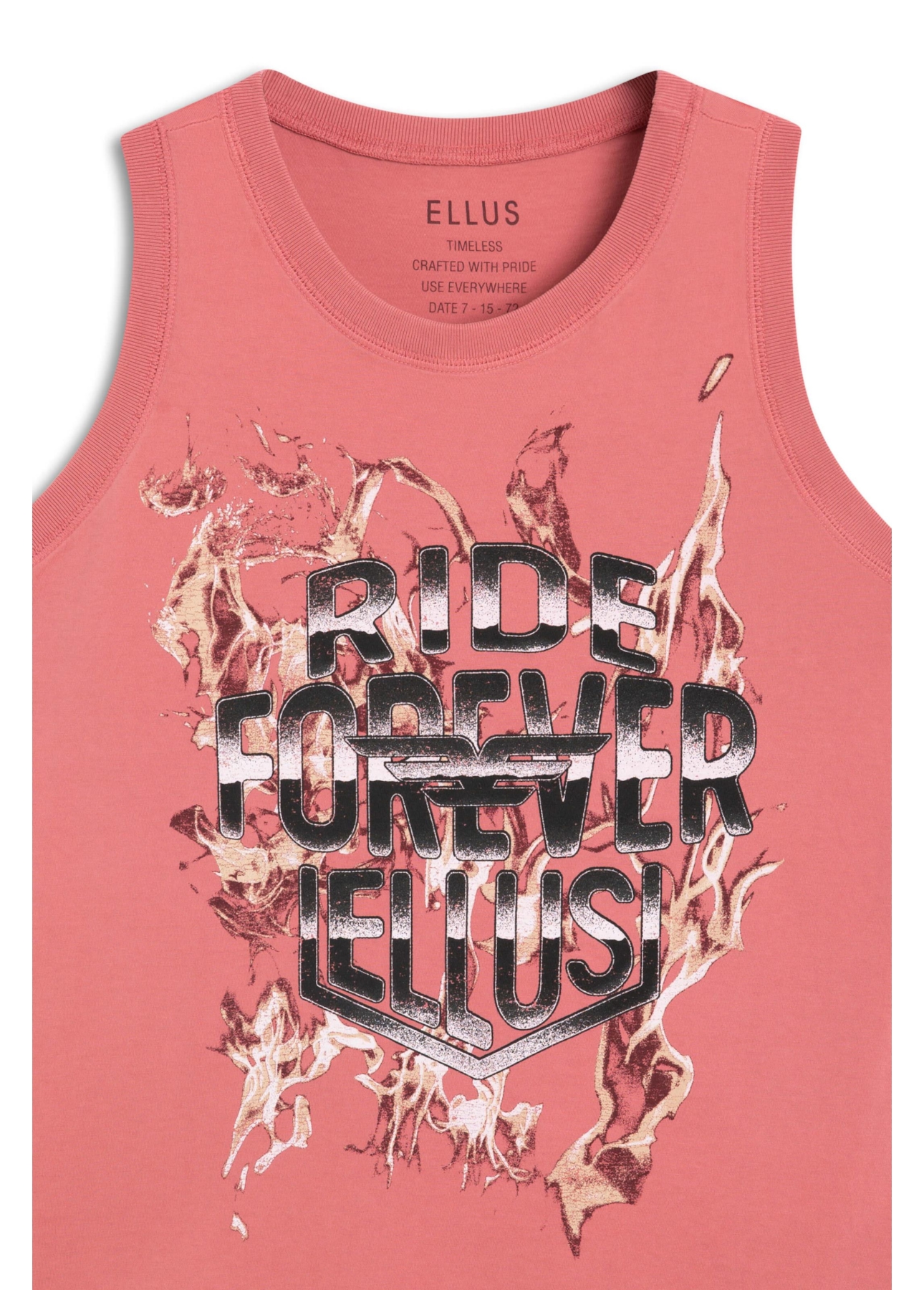 Blusa Washed Ride Forever Sleevele Goiaba