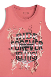 Blusa Washed Ride Forever Sleevele Goiaba
