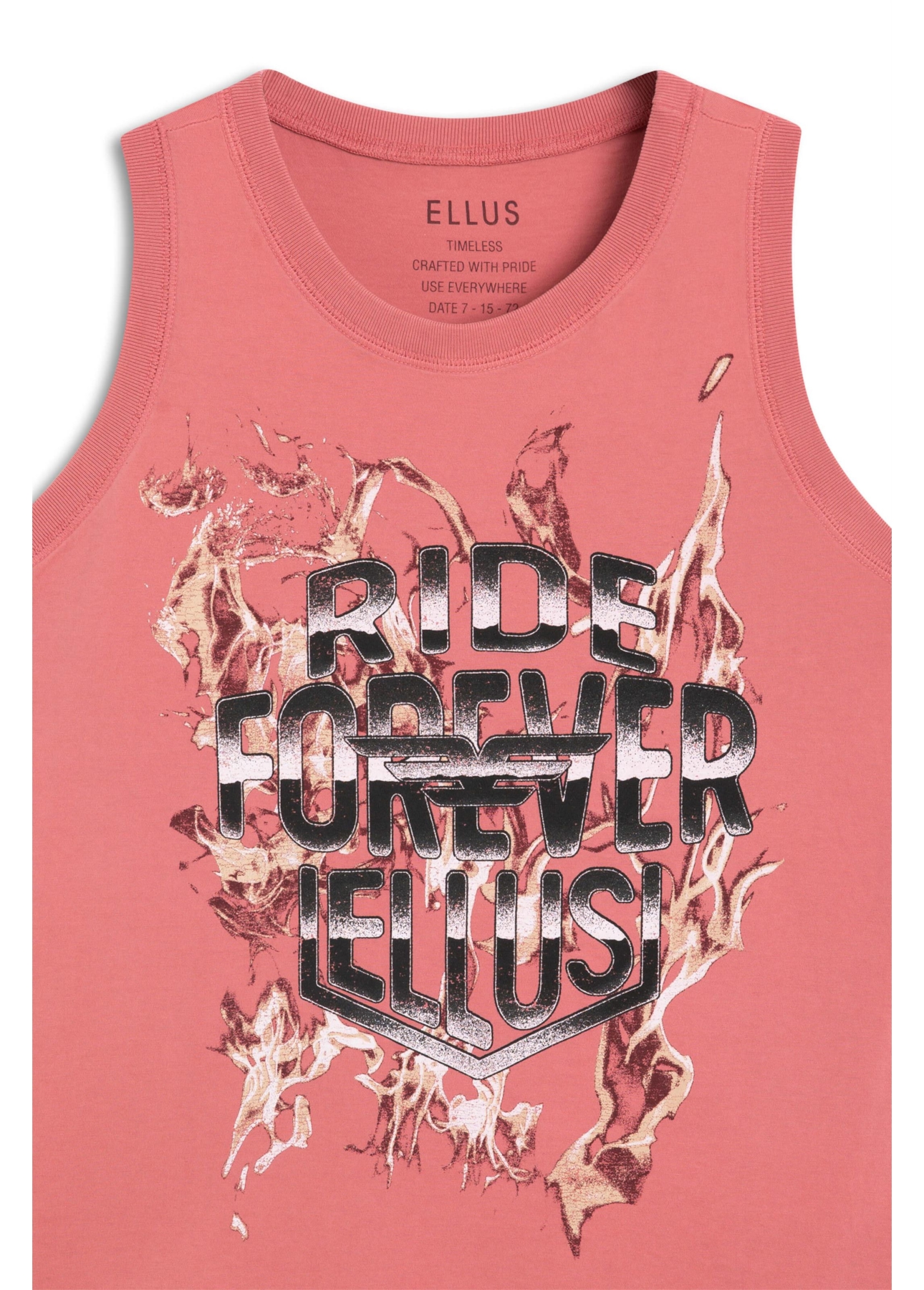 Blusa Washed Ride Forever Sleevele Goiaba