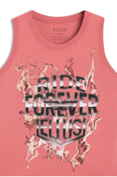 Blusa Washed Ride Forever Sleevele Goiaba