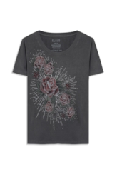 Blusa Washed Slim Rose Preto