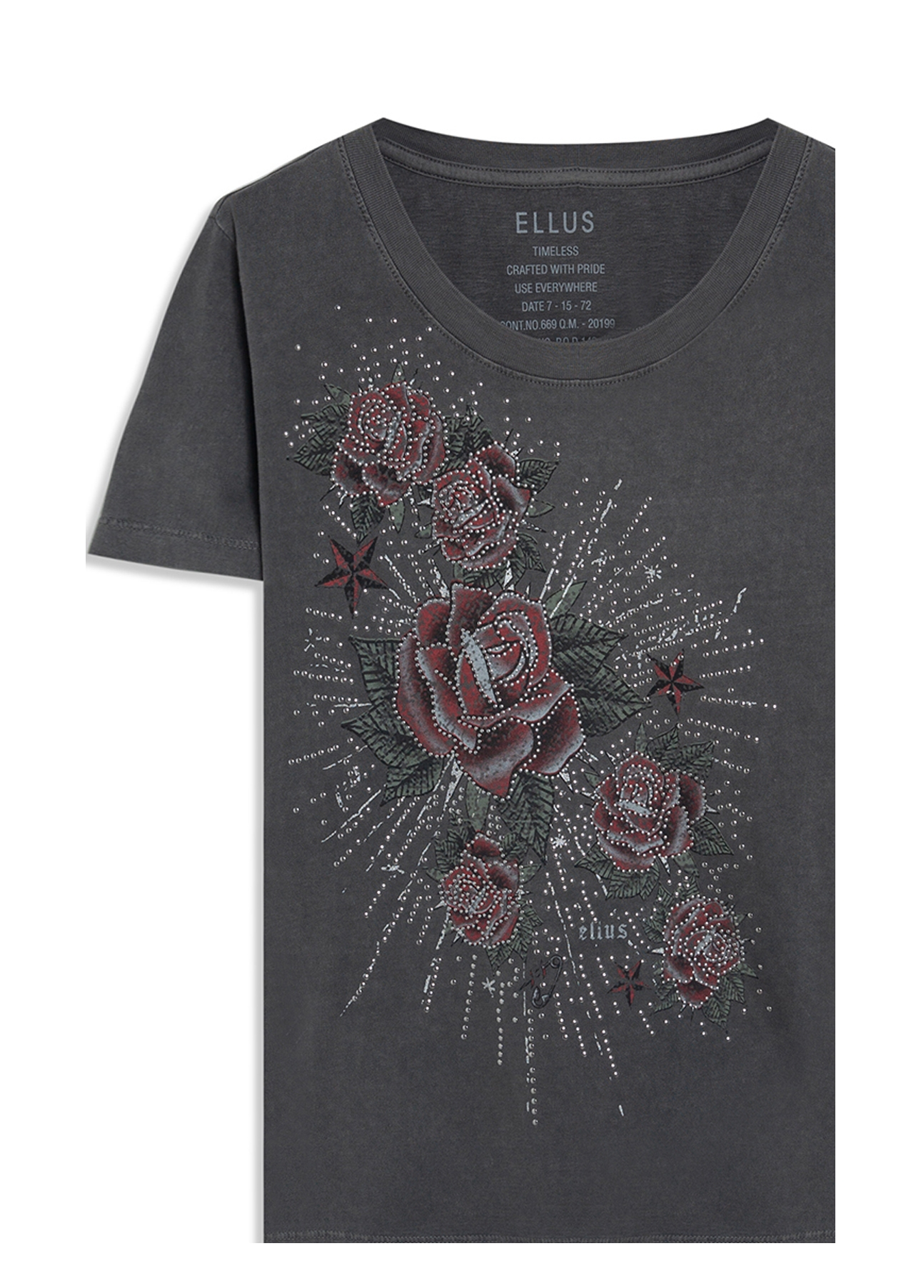 Blusa Washed Slim Rose Preto