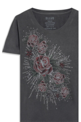 Blusa Washed Slim Rose Preto