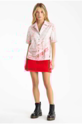 Blusa Water Lettering Americ Mc Vermelho