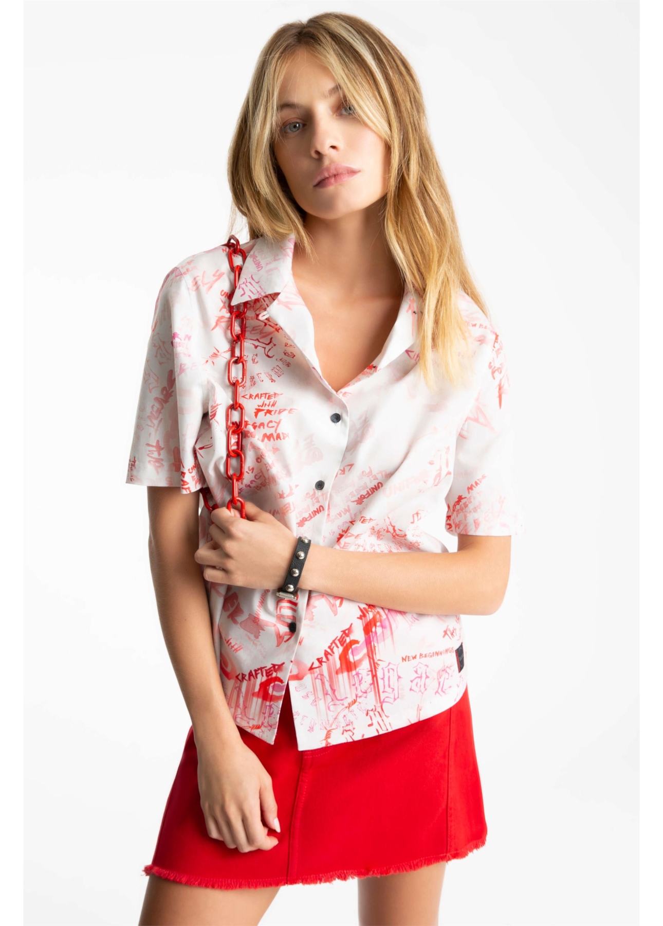 Blusa Water Lettering Americ Mc Vermelho