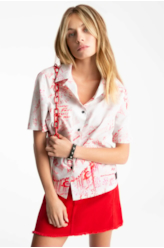 Blusa Water Lettering Americ Mc Vermelho
