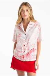 Blusa Water Lettering Americ Mc Vermelho