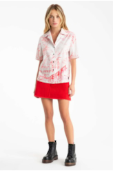 Blusa Water Lettering Americ Mc Vermelho