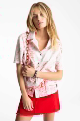 Blusa Water Lettering Americ Mc Vermelho