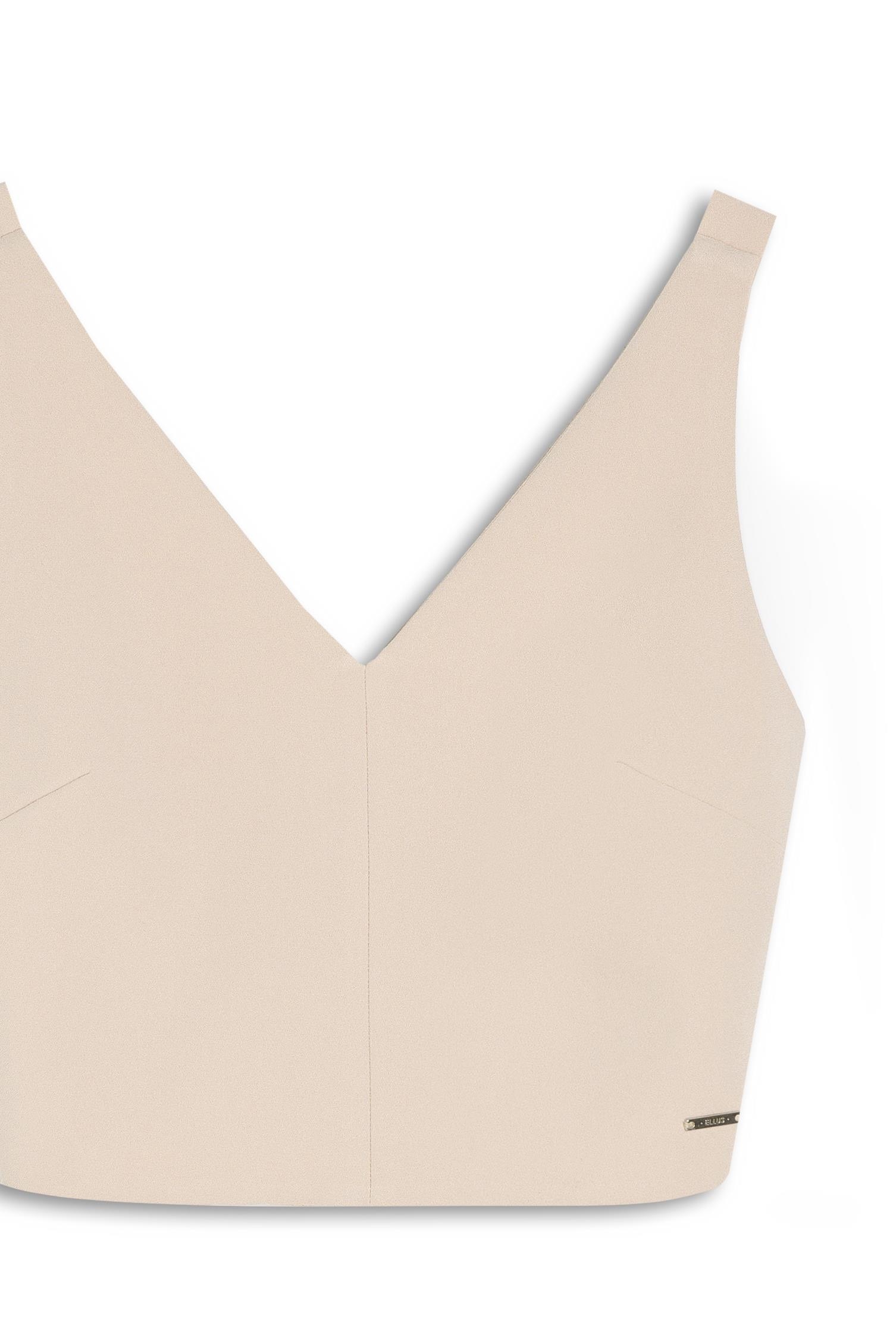Blusa Way Neckline Cropped Nude