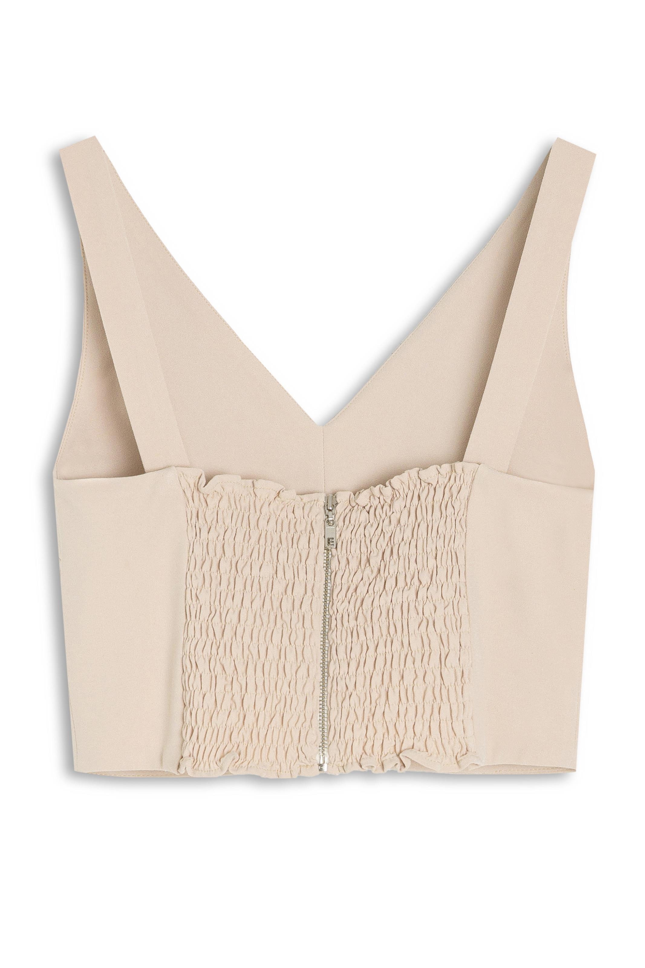 Blusa Way Neckline Cropped Nude