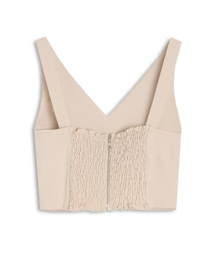 Blusa Way Neckline Cropped Nude
