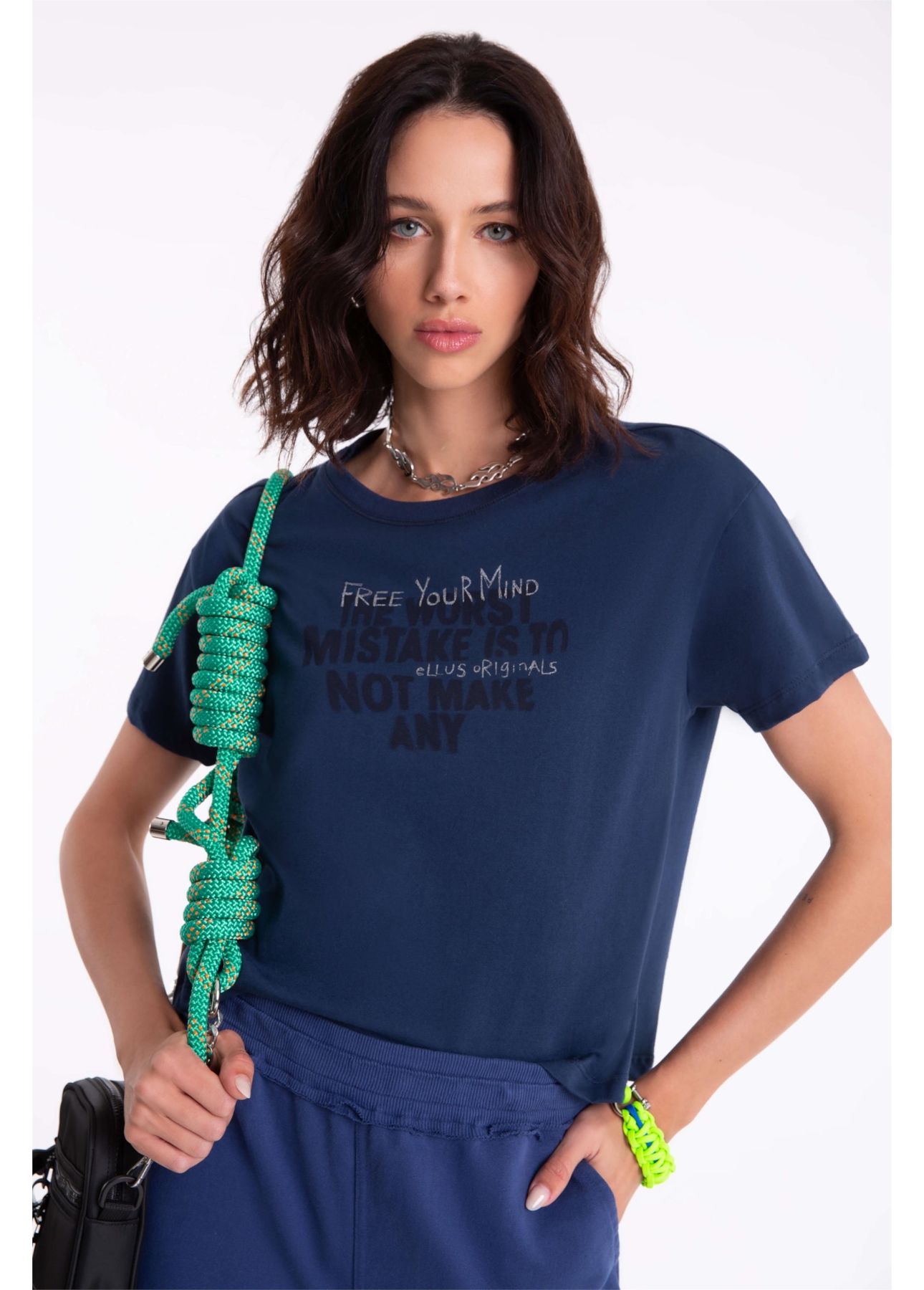 Blusa Worst Mistake Shine Dark Navy