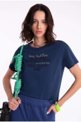 Blusa Worst Mistake Shine Dark Navy