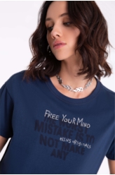 Blusa Worst Mistake Shine Dark Navy