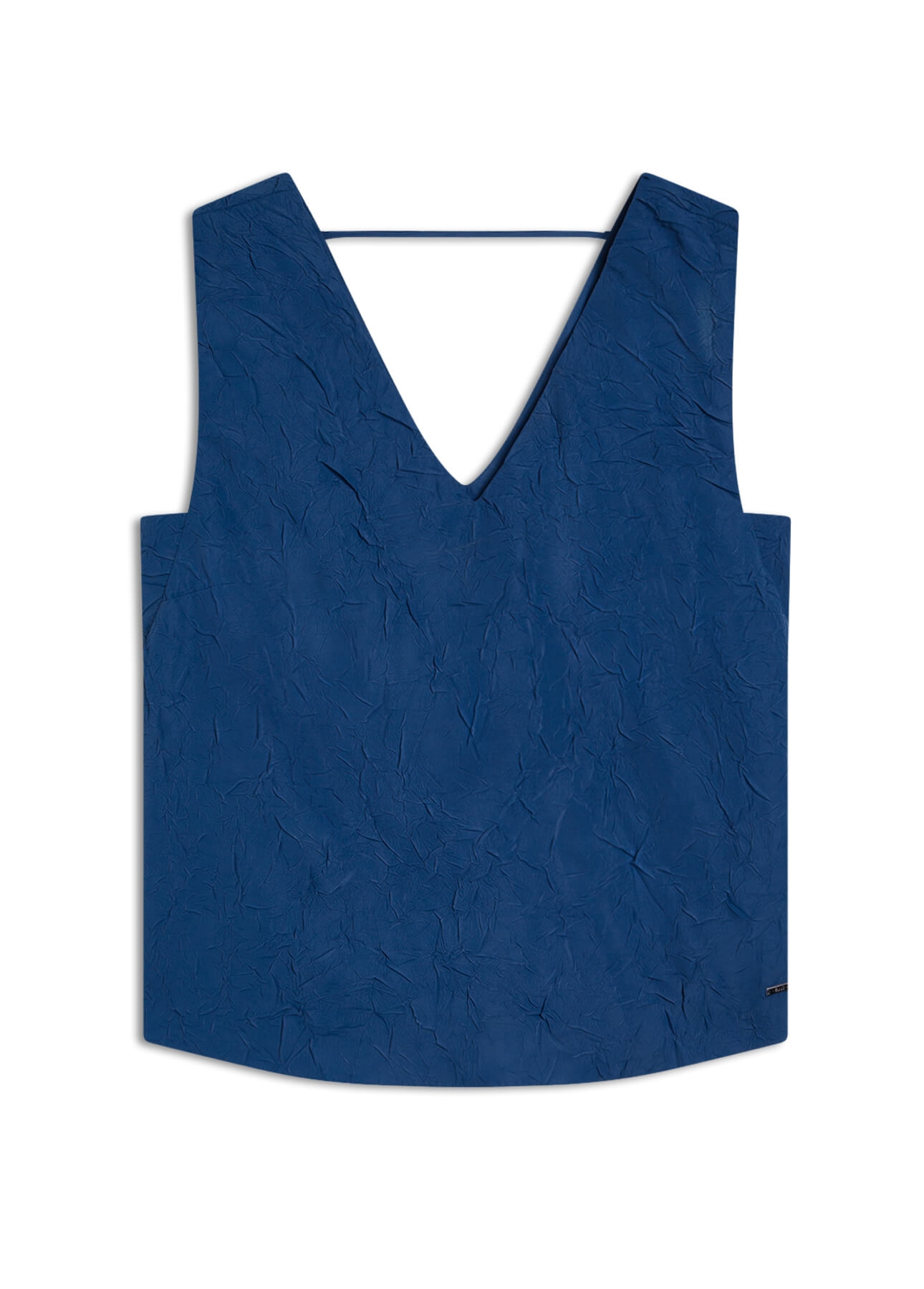 Blusa Wrinkled Sleeveless Azul Jeans
