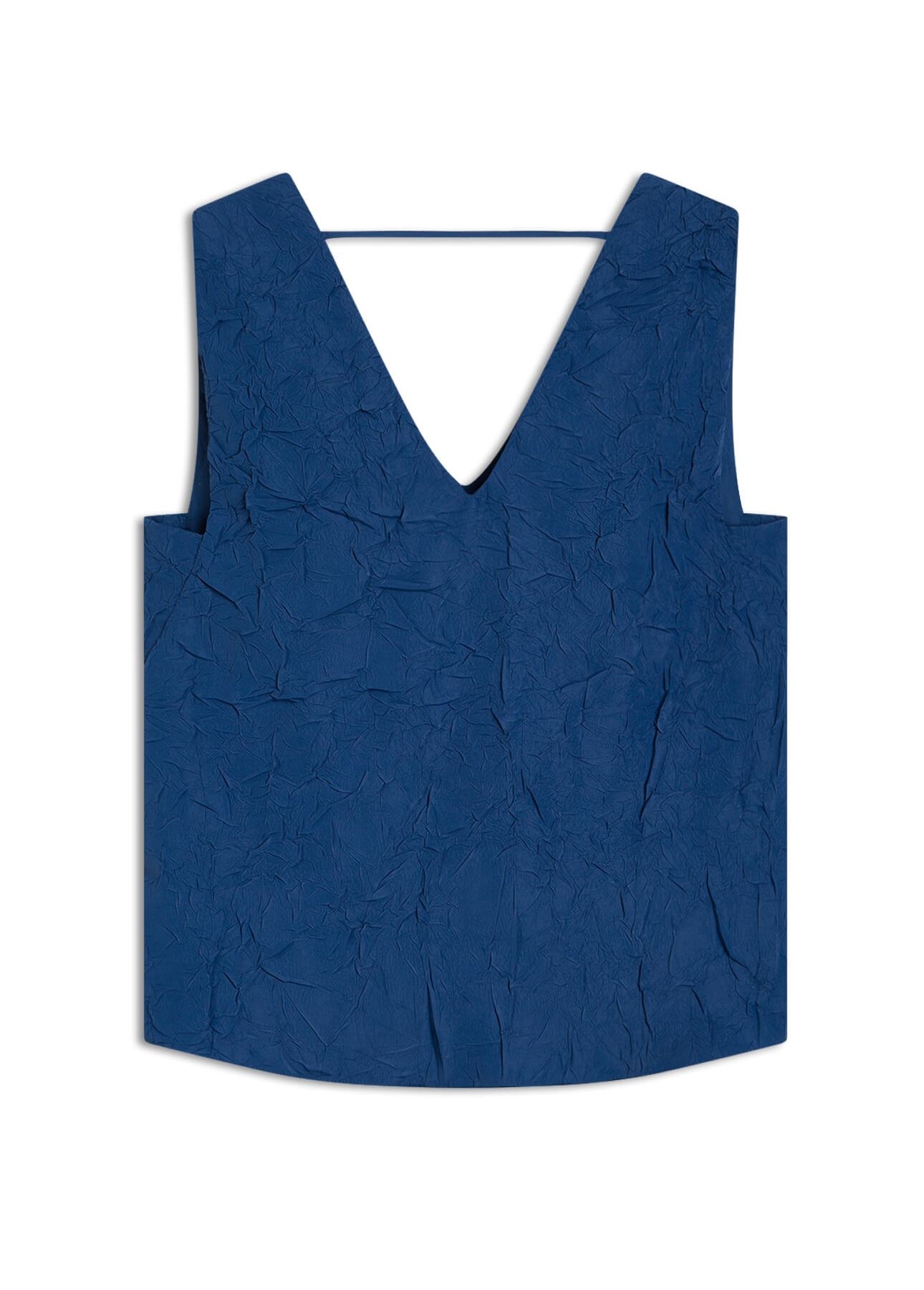 Blusa Wrinkled Sleeveless Azul Jeans