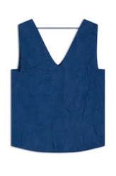 Blusa Wrinkled Sleeveless Azul Jeans