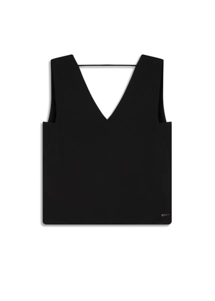 Blusa Wrinkled Sleeveless Preto