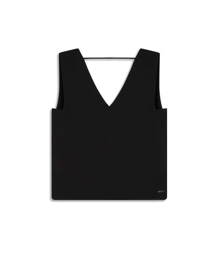 Blusa Wrinkled Sleeveless Preto