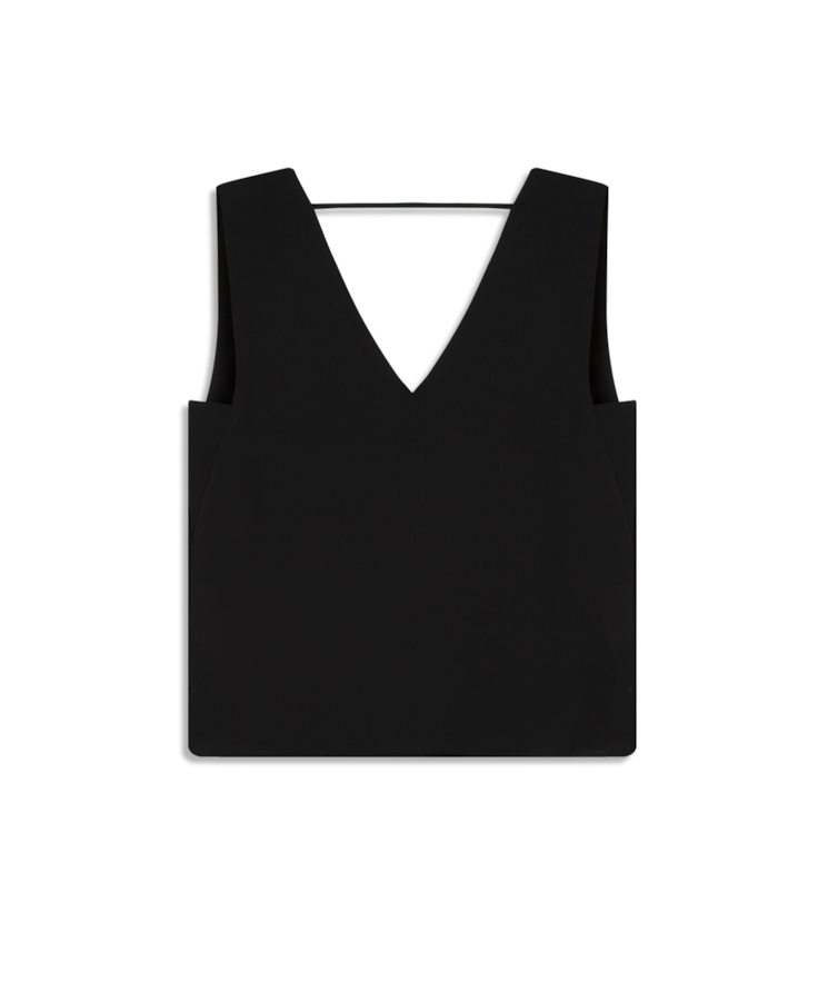 Blusa Wrinkled Sleeveless Preto