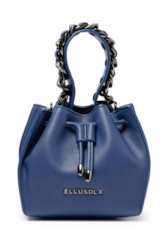 Bolsa Bucket Bag Apple Leather Azul Bic