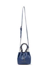 Bolsa Bucket Bag Apple Leather Azul Bic