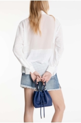 Bolsa Bucket Bag Apple Leather Azul Bic