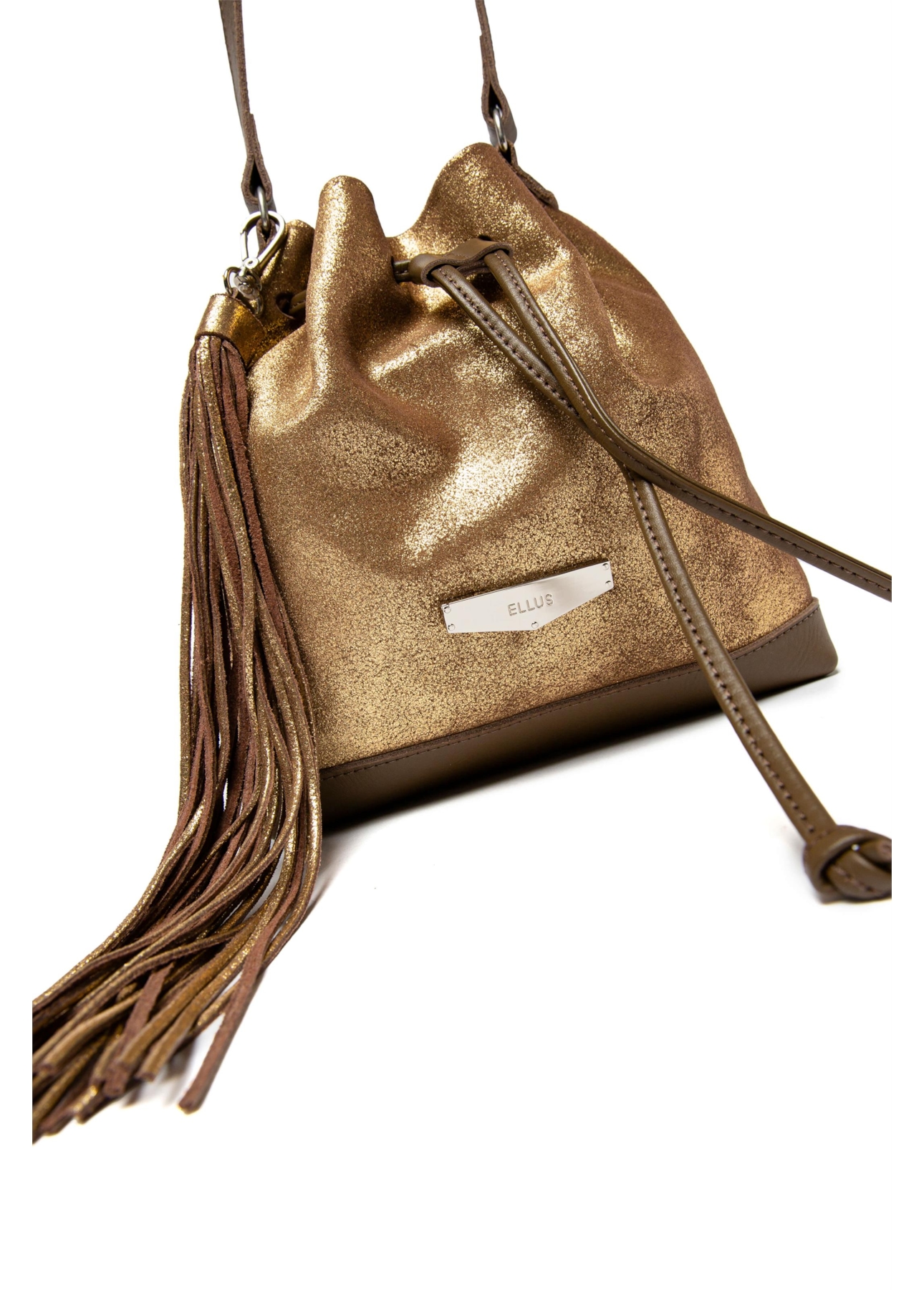 Bolsa Bucket Bag Faux Ellus Cobre