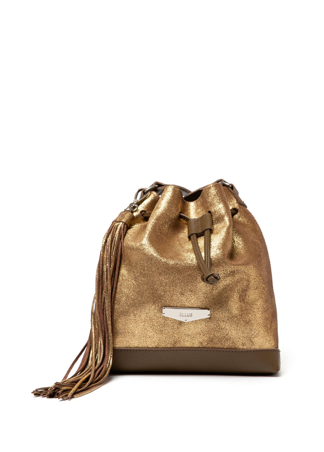Bolsa Bucket Bag Faux Ellus Cobre