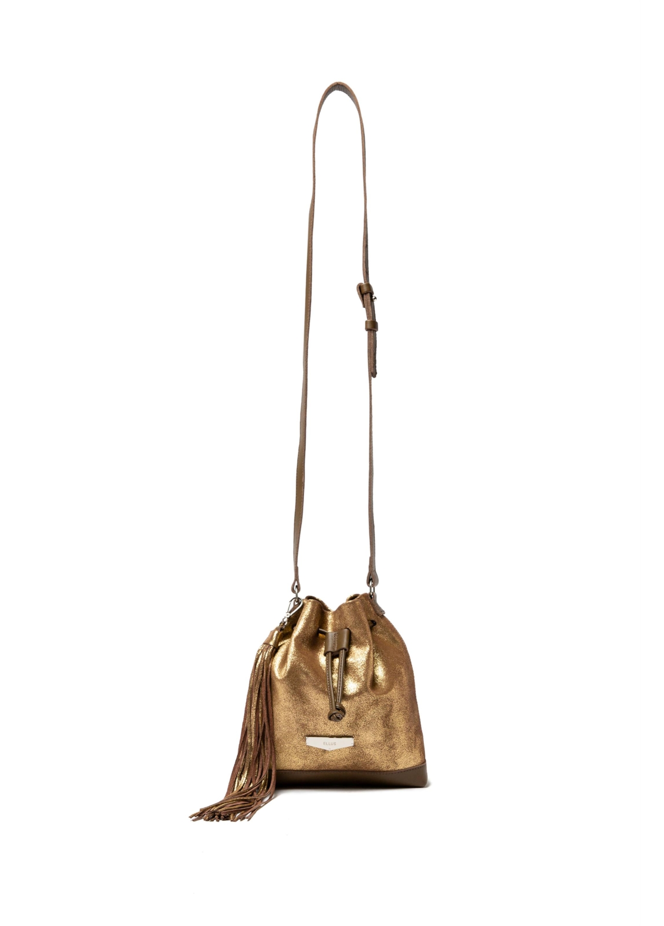 Bolsa Bucket Bag Faux Ellus Cobre