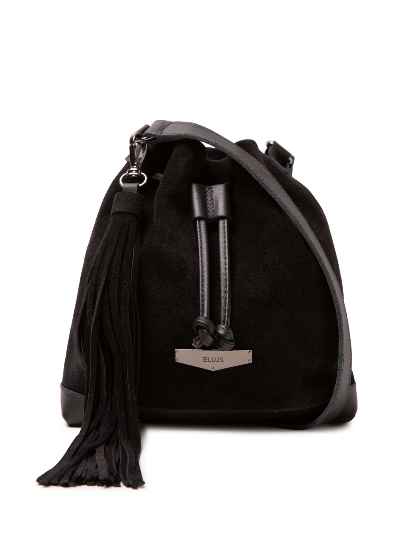 Bolsa Bucket Bag Faux Ellus Preto