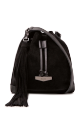 Bolsa Bucket Bag Faux Ellus Preto