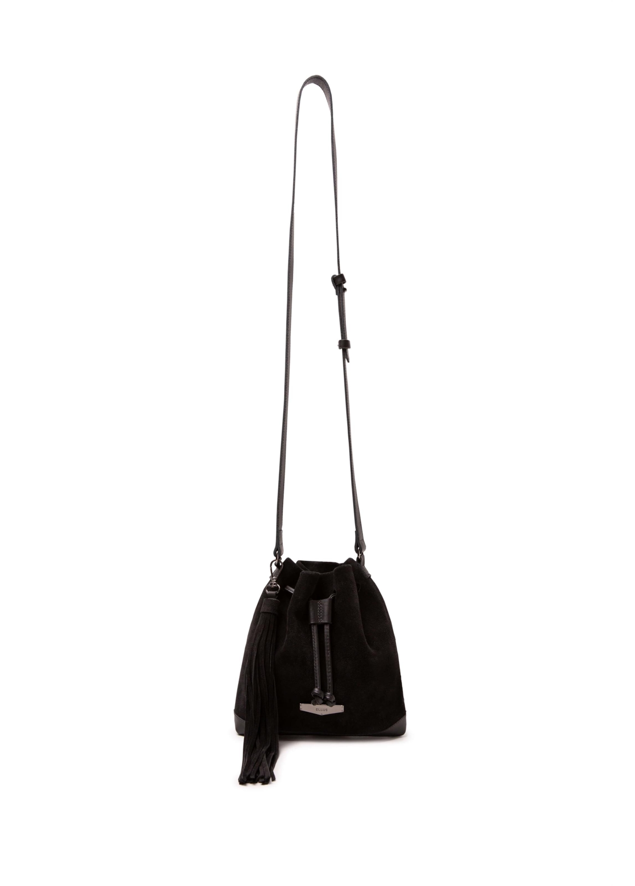 Bolsa Bucket Bag Faux Ellus Preto