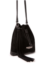 Bolsa Bucket Bag Faux Ellus Preto