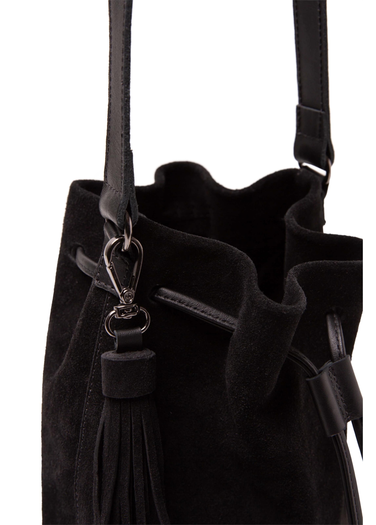 Bolsa Bucket Bag Faux Ellus Preto