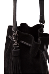 Bolsa Bucket Bag Faux Ellus Preto