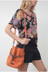 Bolsa Bucket Bag Soft Floater Ellus Laranja