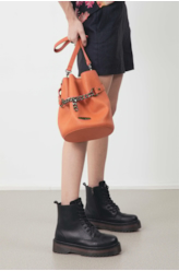 Bolsa Bucket Bag Soft Floater Ellus Laranja