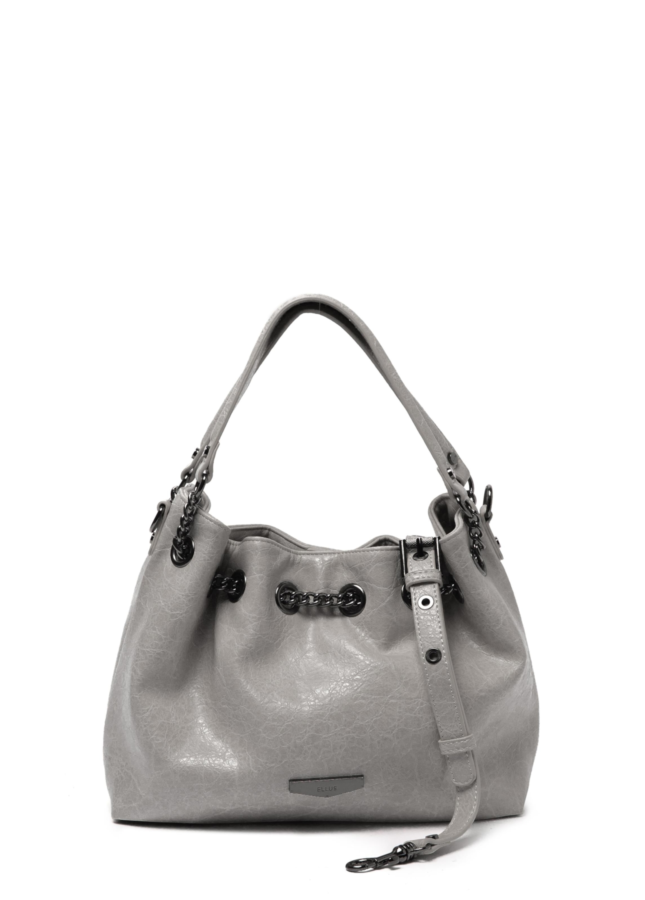 Bolsa Bucket Bag Steph Ellus Cinza Claro