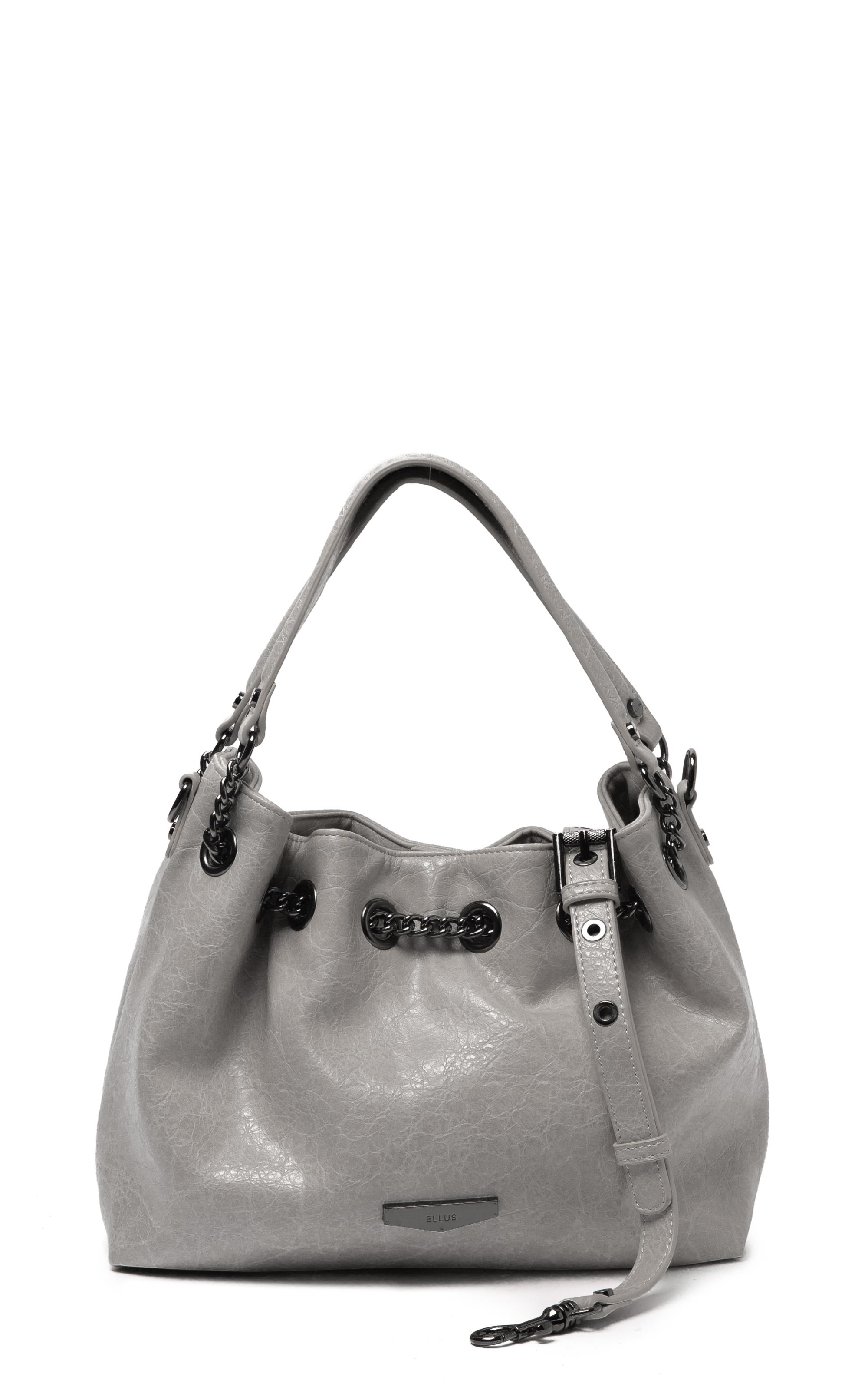Bolsa Bucket Bag Steph Ellus Cinza Claro