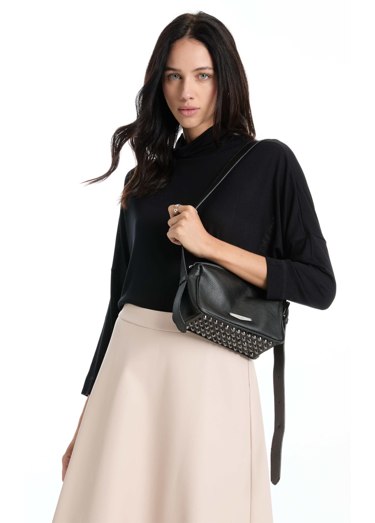 Bolsa Callie Leather Camera Preto