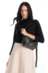 Bolsa Callie Leather Camera Preto