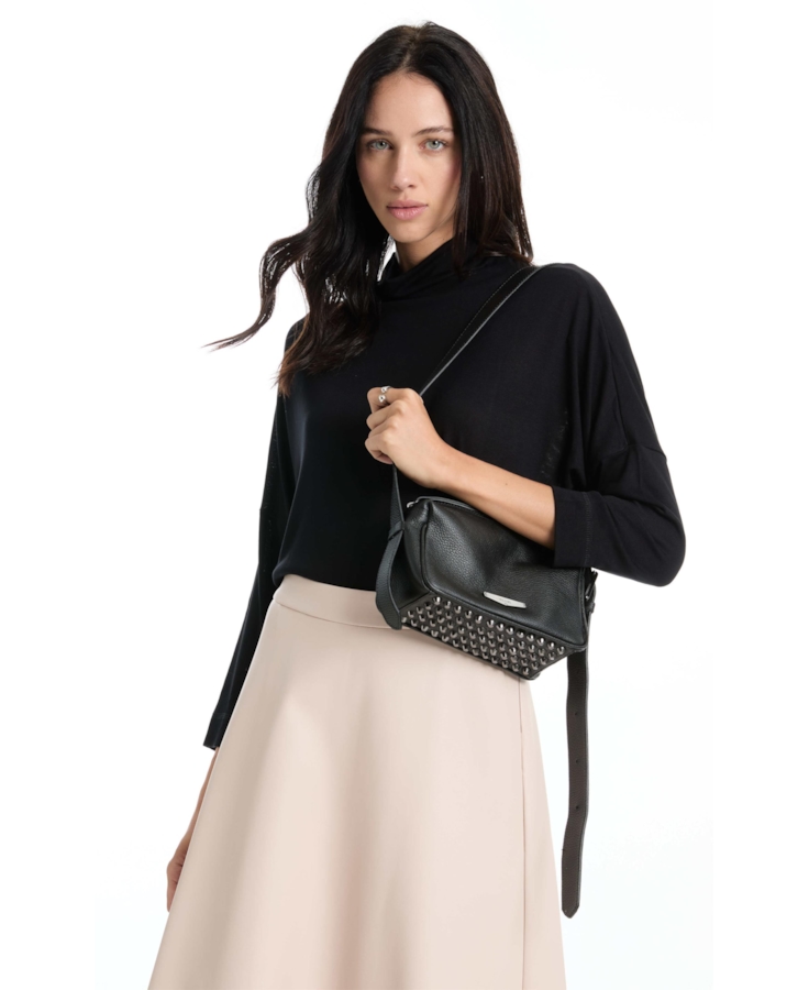 Bolsa Callie Leather Camera Preto