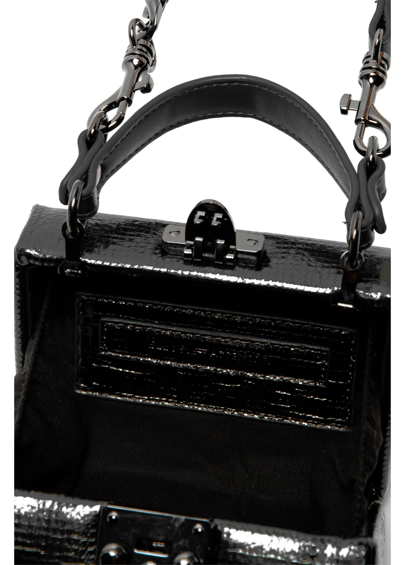 Bolsa Clutch Metal Detail Ellus Preto
