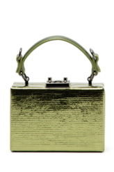 Bolsa Clutch Metal Detail Ellus Verde Oliva