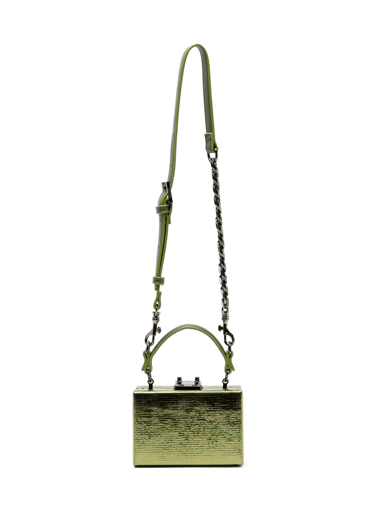 Bolsa Clutch Metal Detail Ellus Verde Oliva