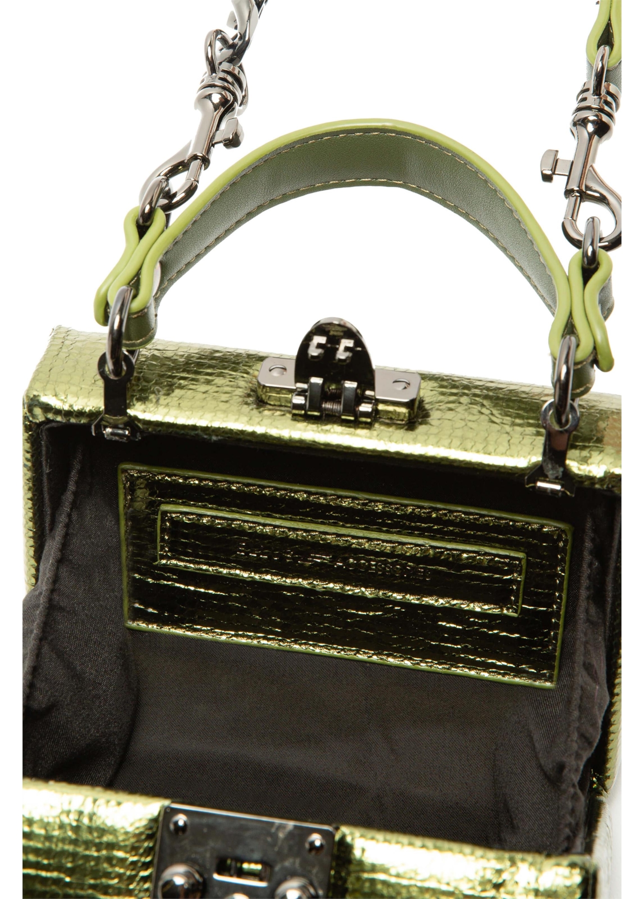 Bolsa Clutch Metal Detail Ellus Verde Oliva