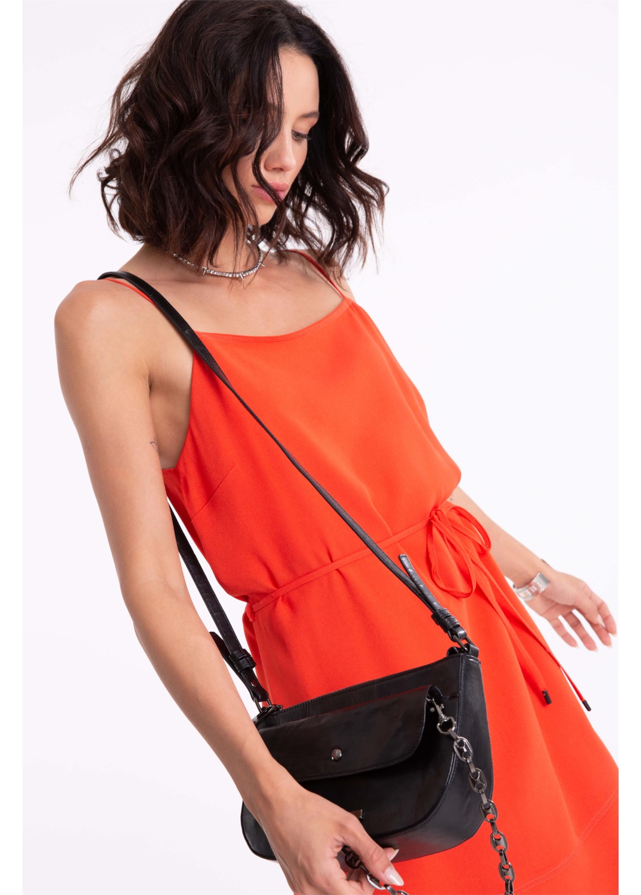 Bolsa Crossbody Lotus Techno Preto